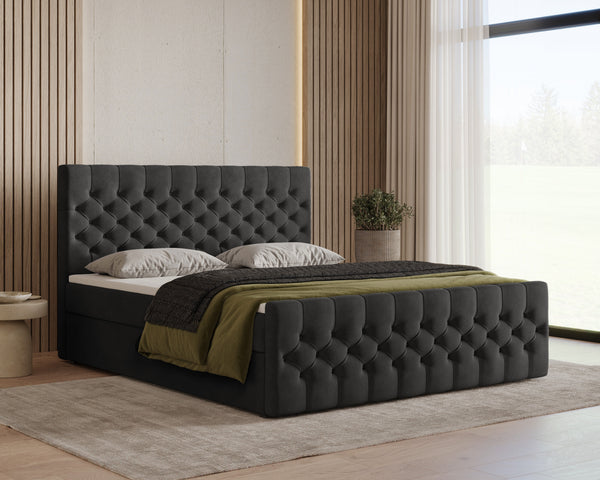 Boxbett – Bett 12 – Manila – Modernes Polsterbett mit Bettkasten