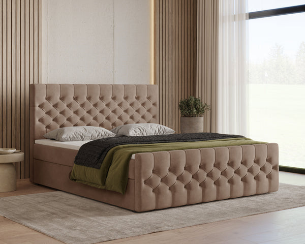 Boxbett – Bett 12 – Manila – Modernes Polsterbett mit Bettkasten