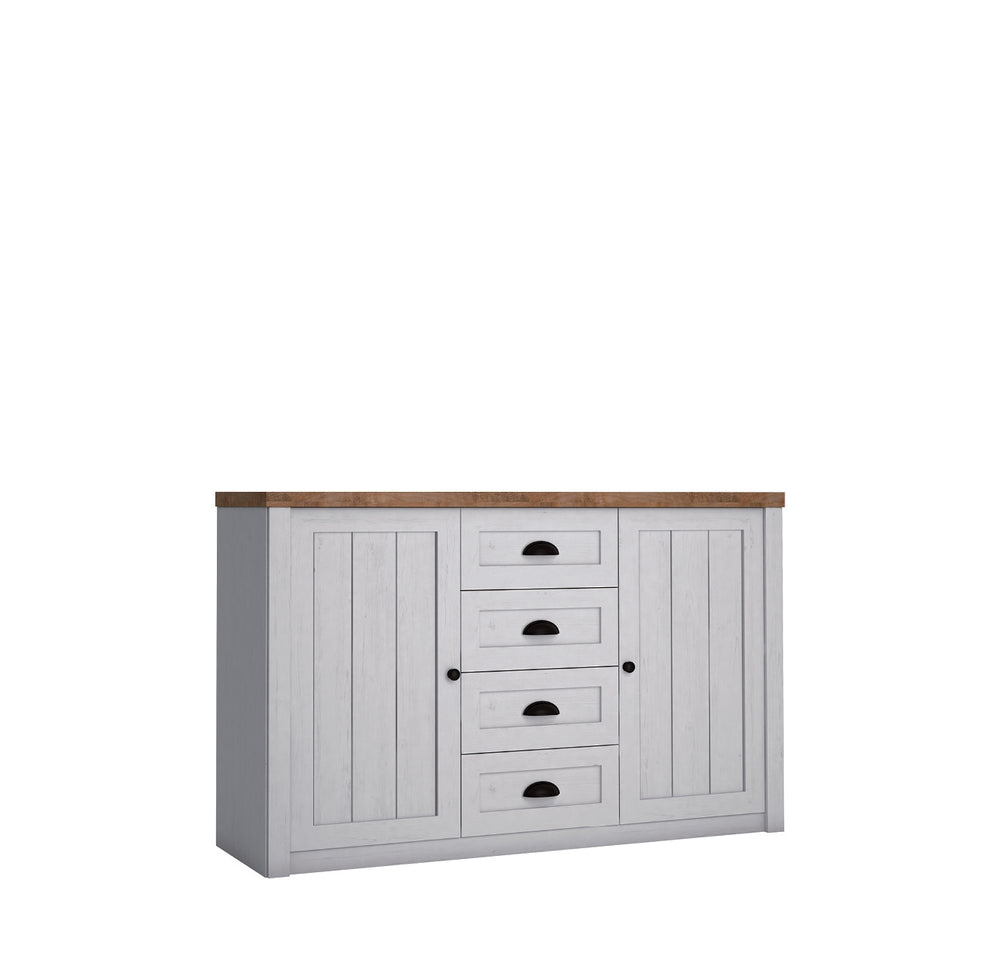 Elegantes Sideboard Portivo im Landhausstil mit 4 Schubladen und 2 Türen – Geräumig & Hochwertig