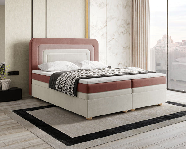 Boxbett – Bett 10 NEST – Riviera – Modernes Polsterbett mit Bettkasten