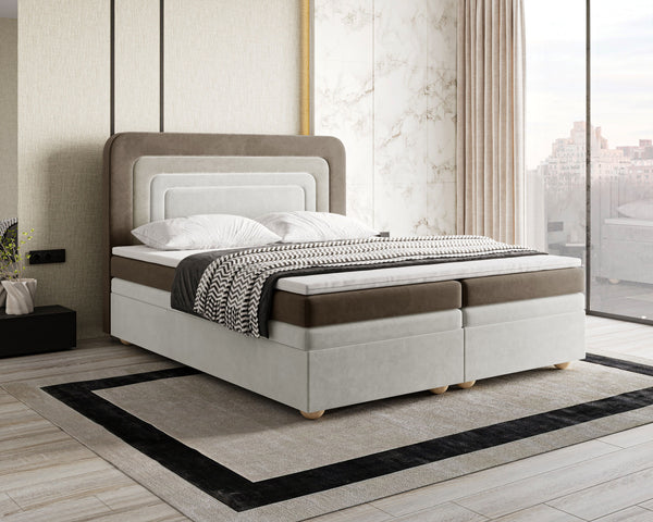 Boxbett – Bett 10 NEST – Riviera – Modernes Polsterbett mit Bettkasten