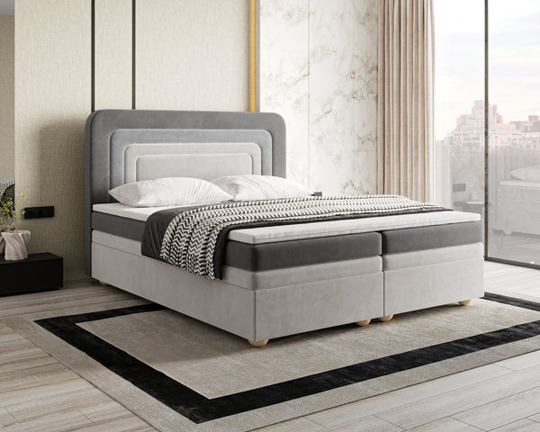Boxbett – Bett 10 NEST – Riviera – Modernes Polsterbett mit Bettkasten