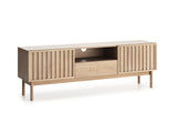 Savira Wohnzimmer-Set 4-teilig – Modernes Wohnmöbel-Set in Cremona Eiche mit geriffelten Fronten