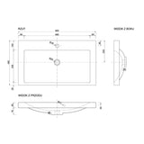 Badezimmer Set - Rietti 80 cm - Weiß Hochglanz - ROYAL24_MARKT