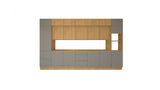 Nexa Küchenzeile KÜ05-L – Woodline & Beige – 420 cm – Großzügige Designküche mit maximalem Stauraum