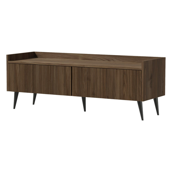 Ademo TV-Lowboard 120 cm mit 2 Klappen – Walnuss