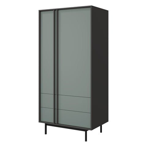 Alsy Kleiderschrank in Anthrazit / Aloe