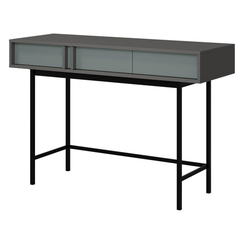 Alsy Konsolentisch 123 cm mit 2 Schubladen und Metallgestell – Anthrazit / Aloe