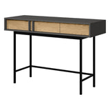 Alsy Konsolentisch 123 cm mit 2 Schubladen und Metallgestell – Anthrazit / Eiche geölt