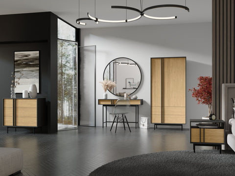 Raumbeispiel Serie Alsy in Anthrazit / Eiche geölt