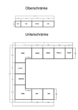 Velmora U-Form Küche KÜ-AS-013 – 310 × 289 × 210 cm – Weiß Hochglanz – Moderne Einbauküche mit großzügigem Stauraum