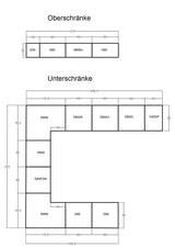 Velmora U-Form Küche KÜ-AS-010 – 310 × 289 × 210 cm – Weiß Hochglanz – mit viel Stauraum und MDF-Fronten