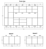 Inselküche Velmora Weiß Hochglanz – 420 cm + Insel 180 cm – KÜ-AS-018