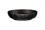 Aufsatzwaschbecken 52 × 39,5 cm – Schwarz, Gold, matt, oval