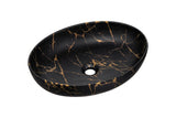 Aufsatzwaschbecken 52 × 39,5 cm – Schwarz, Gold, matt, oval – Ansicht 3