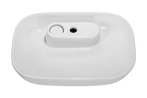 Aufsatzwaschbecken 60 × 40,5 cm – Weiß, glänzend, eckig – Ansicht 3