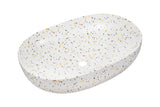 Aufsatzwaschbecken 60 × 41,5 cm – Terrazzo matt, oval