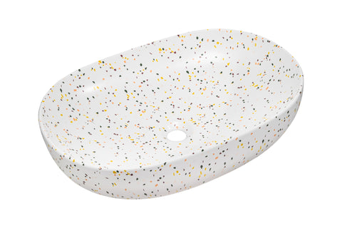Aufsatzwaschbecken 60 × 41,5 cm – Terrazzo matt, oval