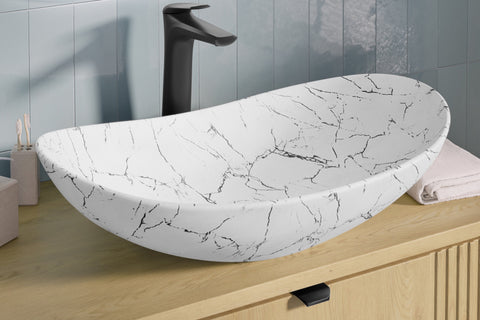 Aufsatzwaschbecken 61,5 × 36 cm – Weiß, matt, oval – Ansicht 4