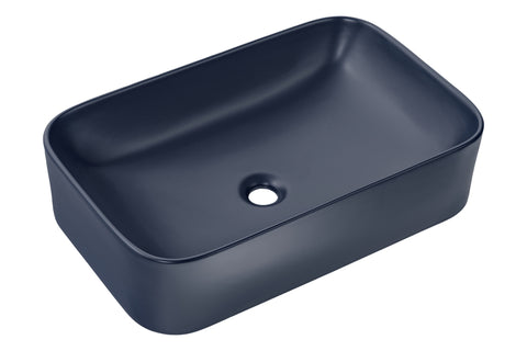 Aufsatzwaschbecken 61 × 38 cm – Marineblau matt, eckig