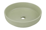 Aufsatzwaschbecken Riva I 40 × 40 cm – Grün, matt, rund – Olivgrün