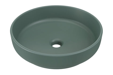 Aufsatzwaschbecken Riva I 40 × 40 cm – Grün, matt, rund – Waldgrün
