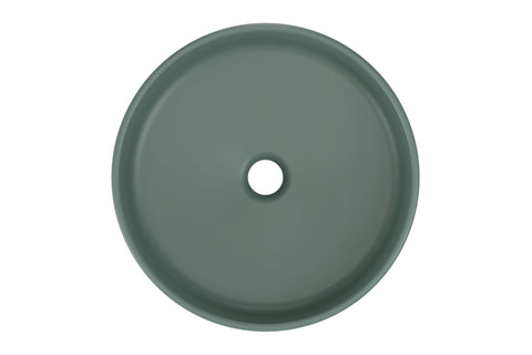 Aufsatzwaschbecken Riva I 40 × 40 cm – Grün, matt, rund – Waldgrün – Ansicht 3