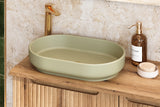 Aufsatzwaschbecken Riva II 55 × 35 cm – Grün, matt, oval – Olivgrün – Ansicht 4