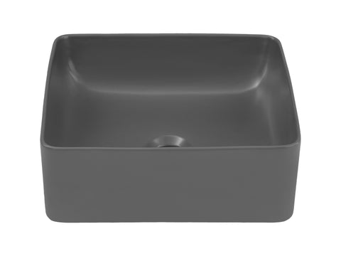 Aufsatzwaschbecken Slima 37 × 37 cm – Grau matt, quadratisch – Ansicht 2
