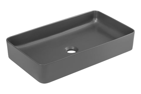 Aufsatzwaschbecken Slima 61 × 34 cm – Grau matt, eckig