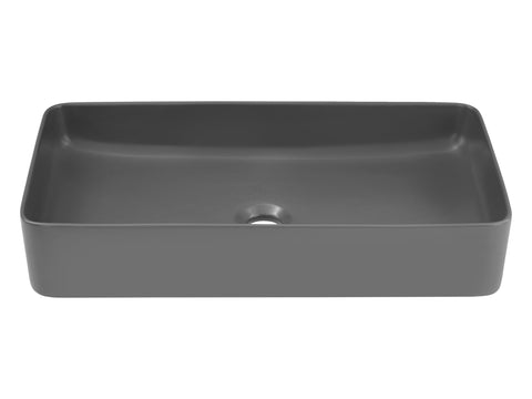 Aufsatzwaschbecken Slima 61 × 34 cm – Grau matt, eckig – Ansicht 2