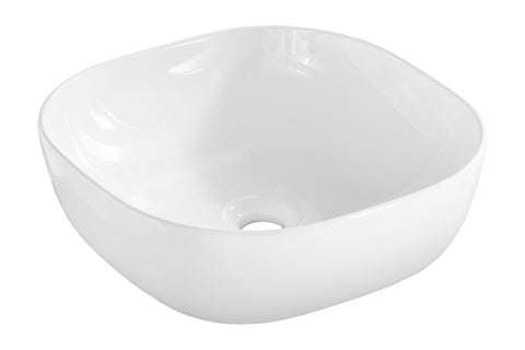 Aufsatzwaschbecken Smila 41 × 41 cm – Weiß, glänzend, quadratisch – Ansicht 4
