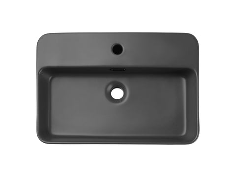 Aufsatzwaschbecken Trusta 55 × 38 cm – Dunkelgrau, matt, eckig – Ansicht 3