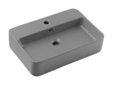 Aufsatzwaschbecken Trusta 55 × 38 cm – Hellgrau, matt, eckig