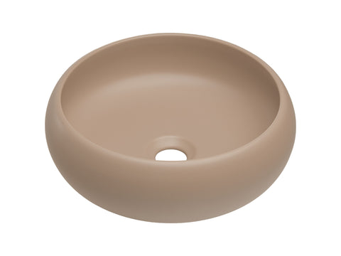 Aufsatzwaschbecken Wika 36 × 36 cm – Cappuccino matt, rund