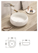 Aufsatzwaschbecken Wika 36 × 36 cm – Cappuccino matt, rund – Ansicht 6