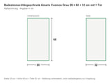 Badezimmer-Hängeschrank Amaris Cosmos Grau 35 × 68 × 32 cm mit 1 Tür – Maßzeichnung
