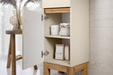 Badezimmer-Hängeschrank Balvina Kaschmir matt 35 × 87 × 33 cm mit 1 Tür und 1 Schublade – Ansicht 5