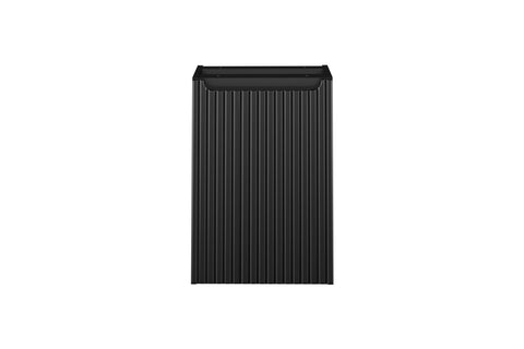 Badezimmer-Hängeschrank Novira Schwarz matt 40 × 57 × 39 cm mit Wäschekorb – Ansicht 2