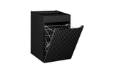 Badezimmer-Hängeschrank Novira Schwarz matt 40 × 57 × 39 cm mit Wäschekorb – Ansicht 3