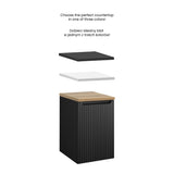 Badezimmer-Hängeschrank Novira Schwarz matt 40 × 57 × 39 cm mit Wäschekorb – Ansicht 7