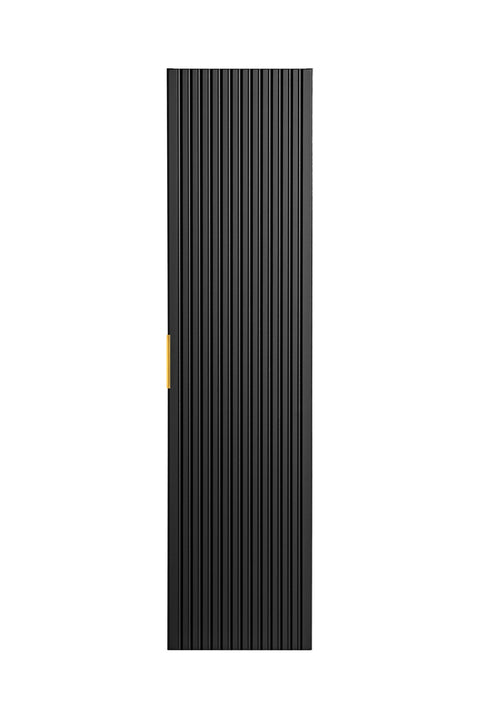 Badezimmer-Hochschrank Ardena Schwarz matt / Innenseite Graphit 35 × 140 × 25 cm mit 1 Tür
