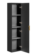 Badezimmer-Hochschrank Ardena Schwarz matt / Innenseite Graphit 35 × 140 × 25 cm mit 1 Tür – Ansicht 8