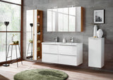 Badezimmer-Hochschrank Caprena Weiß Hochglanz 45 × 170 × 33 cm mit 1 Tür – Ansicht 3