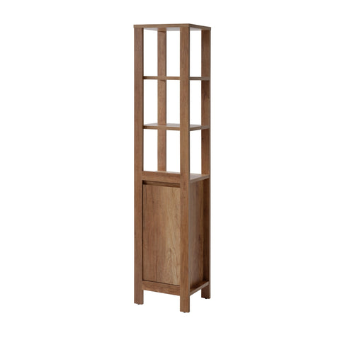 Badezimmer-Hochschrank Clarvo Roman Eiche 40 × 186 × 35 cm mit 1 Tür