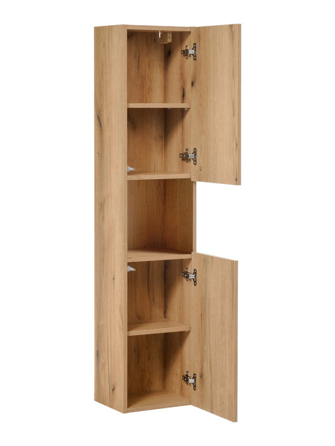 Badezimmer-Hochschrank Novira Coast Evoke Eiche 30 × 140 × 25 cm mit 2 Türen – ohne Griffe – Ansicht 3