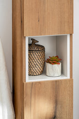Badezimmer-Hochschrank Novira Coast Evoke Eiche 30 × 140 × 25 cm mit 2 Türen – ohne Griffe – Ansicht 6
