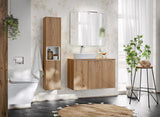 Badezimmer-Hochschrank Novira Coast Evoke Eiche 30 × 140 × 25 cm mit 2 Türen – ohne Griffe – Ansicht 7