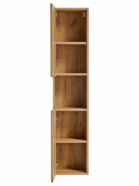 Badezimmer-Hochschrank Novira Coast Evoke Eiche 30 × 140 × 25 cm mit 2 Türen – ohne Griffe – Ansicht 8