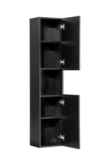 Badezimmer-Hochschrank Novira Schwarz matt 30 × 140 × 25 cm mit 2 Türen – Ansicht 3